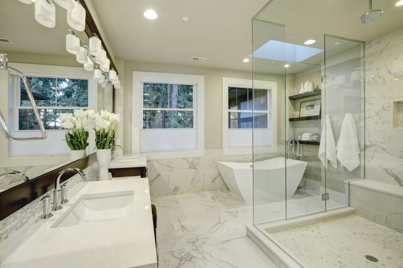 Rainfall Shower with Glass Enclosure